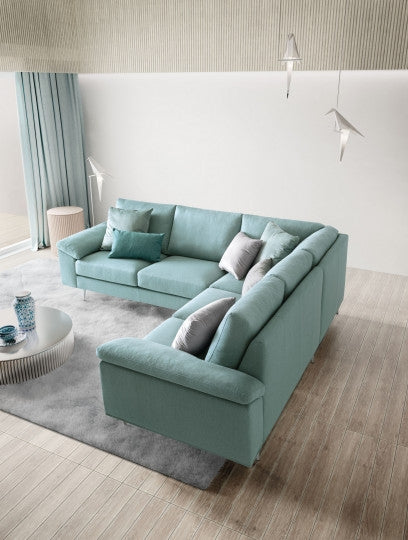 Ecksofa mit Chaiselongue Rechts, 4-Sitzer, Sfingis Türkis (1)