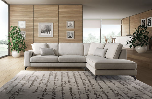 Ecksofa mit Chaiselongue Rechts, 4-Sitzer, Spenti Beige