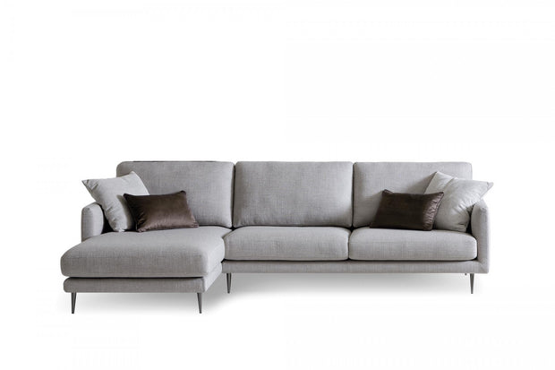 Ecksofa mit Chaiselongue Links, 3-Sitzer, Tedy Grau