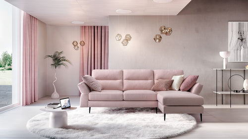 Ecksofa mit Chaiselongue Rechts, 4-Sitzer, Thos Rosa