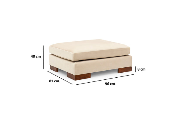 Ecksofa mit Chaiselongue Rechts, 4-Sitzer, aus Samtstoff, Tulip Beige (11)