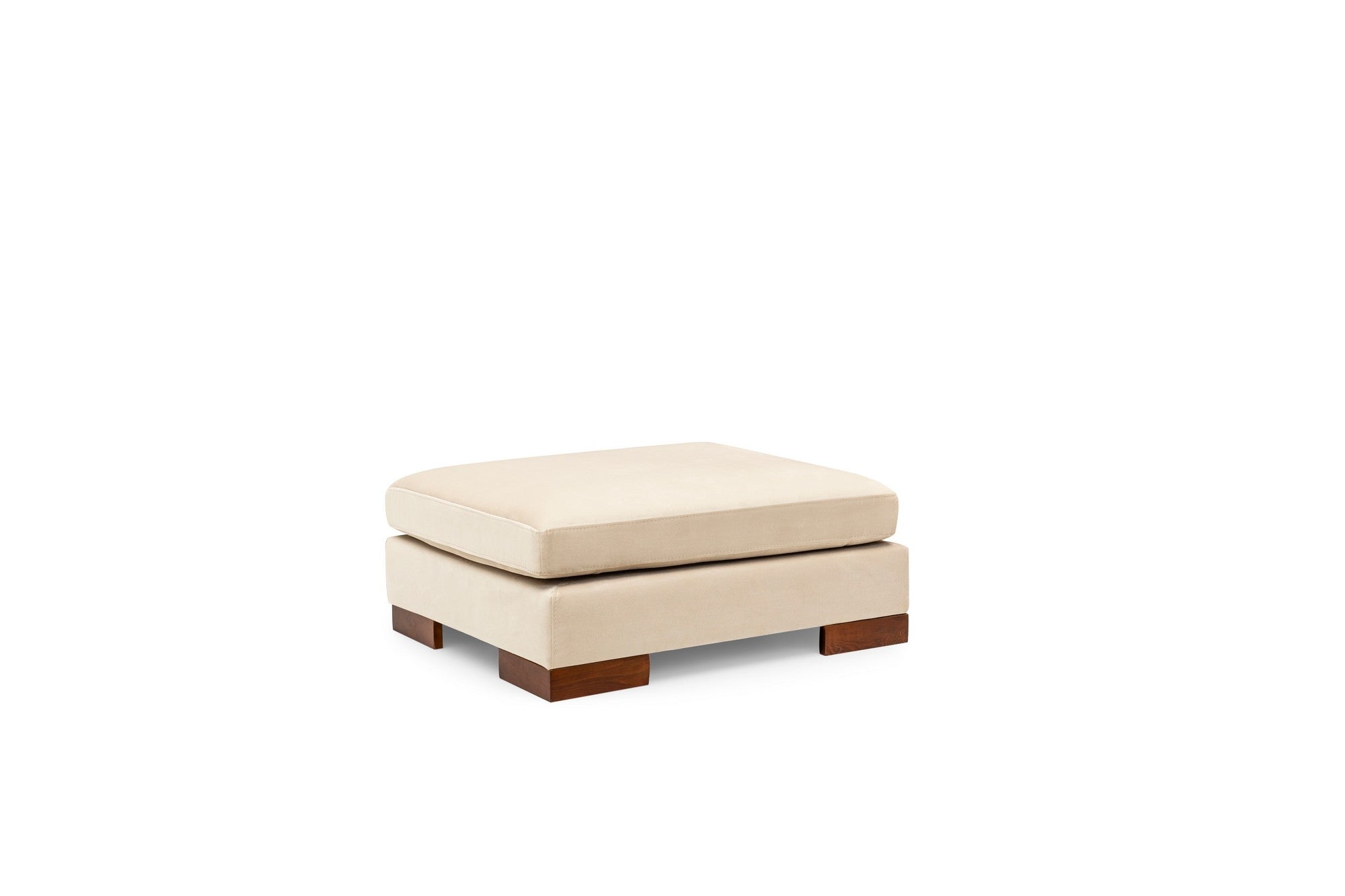 Ecksofa mit Chaiselongue Rechts, 4-Sitzer, aus Samtstoff, Tulip Beige (9)