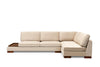 Ecksofa mit Chaiselongue Rechts, 4-Sitzer, aus Samtstoff, Tulip Beige (7)