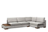 Ecksofa mit Chaiselongue Rechts, 4-Sitzer, aus Samtstoff, Tulip Grau (6)