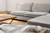 Ecksofa mit Chaiselongue Rechts, 4-Sitzer, aus Samtstoff, Tulip Grau (4)