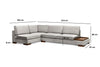 Ecksofa mit Chaiselongue Links, 4-Sitzer, aus Samtstoff, Tulip Grau (10)