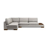 Ecksofa mit Chaiselongue Links, 4-Sitzer, aus Samtstoff, Tulip Grau (6)