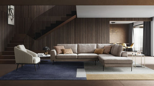 Ecksofa mit Chaiselongue Rechts, 4-Sitzer, Voyo Braun