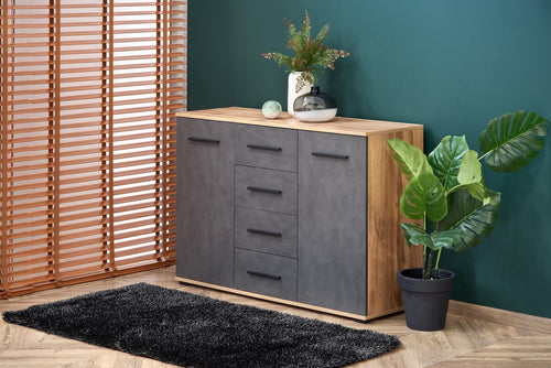 Sideboard mit 4 schubladen und 1 türen Liamis KM-4 Grau (1)