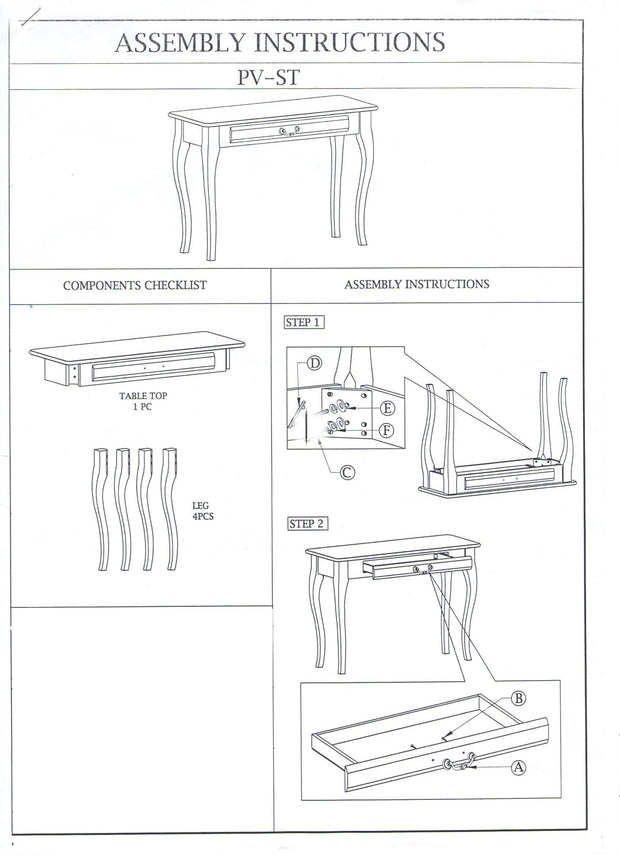 Konsolentisch mit 1 schublade Patterson D Nussbaum (1)