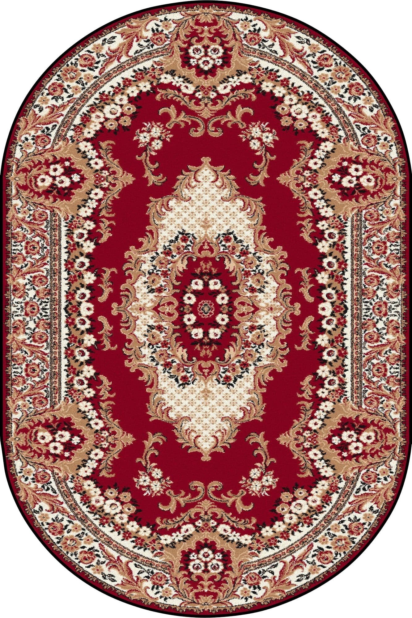 Teppich Wilton Aralia Oval Rot & AGNLPL-STANDARD-KROLEWSKI-DARK-RED-OVAL