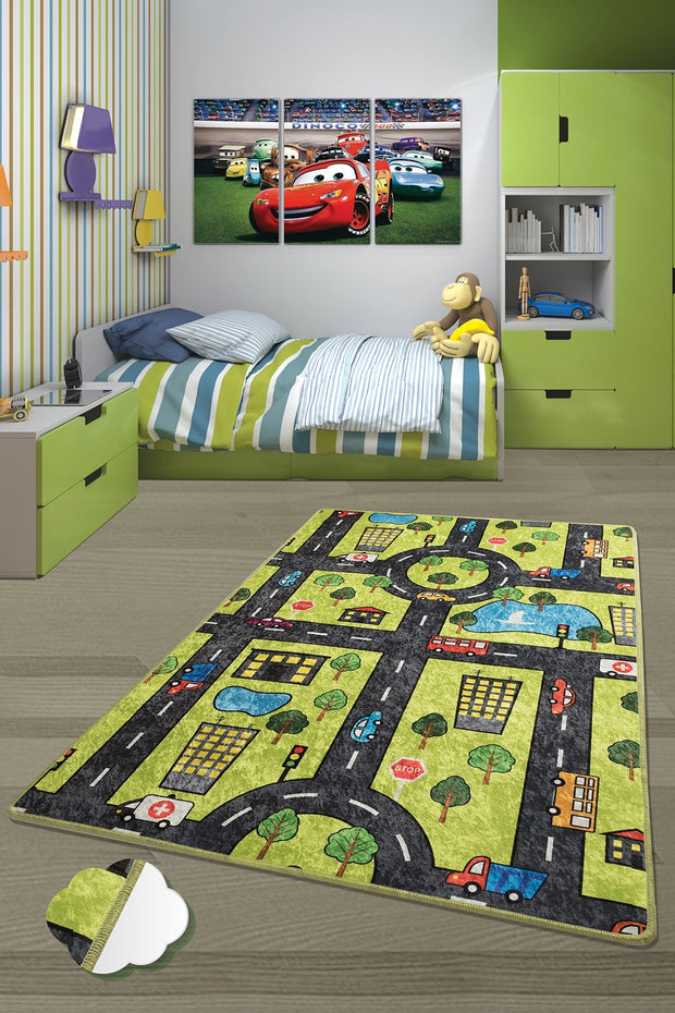 Kinderteppich Green City Mehrfarben & ASRGRP-COVOR-PENTRU-COPII-GREEN-CITY-MULTICOLOR