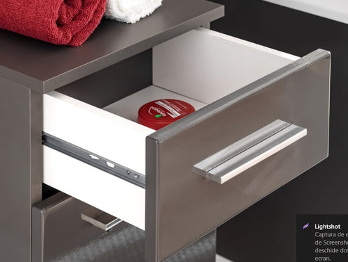 Badezimmerschrank mit 1 tür und 1 schublade, Twist Grau (1)