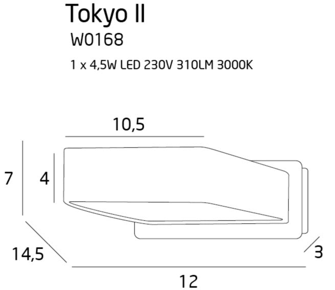 Wandleuchte Tokyo W0168 Weiß (3)