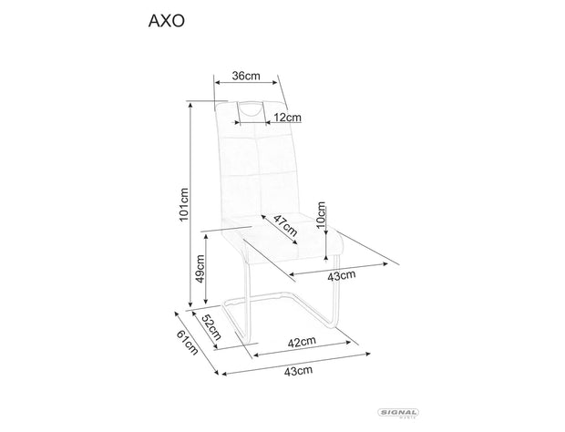 Esszimmerstuhl mit Stoff Axo Brego Grau (2)