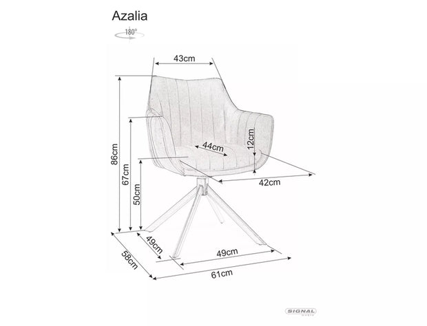 Drehbare Esszimmerstuhlaus mit Samtstoff Azalia Grau (1)