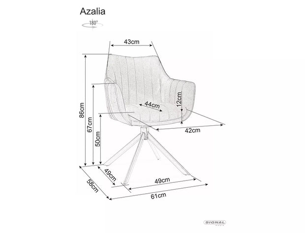 Drehbare Esszimmerstuhlaus mit Stoff Azalia Buffalo Schwarz (2)