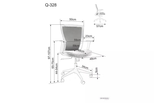 Bürostuhl mit Stoff Q-328 Schwarz (1)