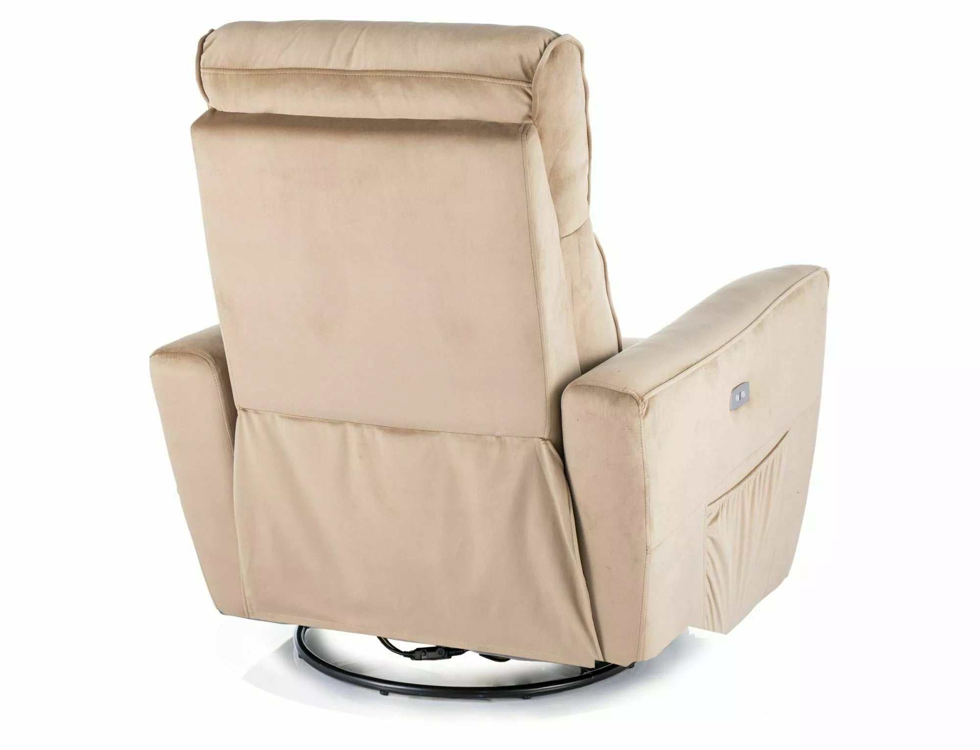 Elektrisch Relaxsessel mit Samtstoff Helios M Beige (2)