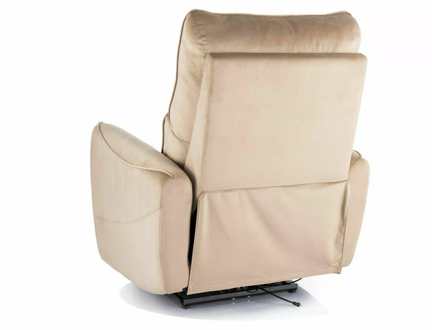 Elektrisch Relaxsessel mit Samtstoff Zefir Beige (1)