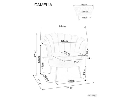 Sessel mit Samtstoff Camellia 1 Rosa (1)