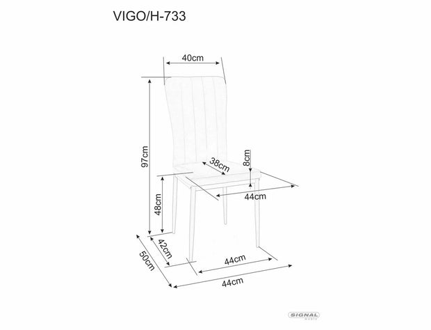 Esszimmerstuhl mit Samtstoff Vigo Grau (1)