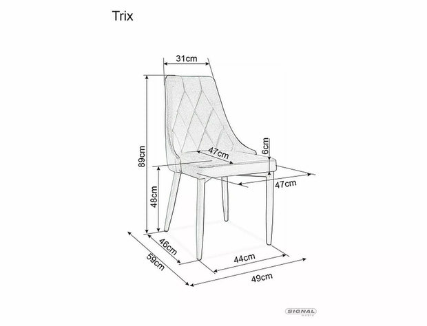 Esszimmerstuhl mit Samtstoff Trix B Schwarz (1)