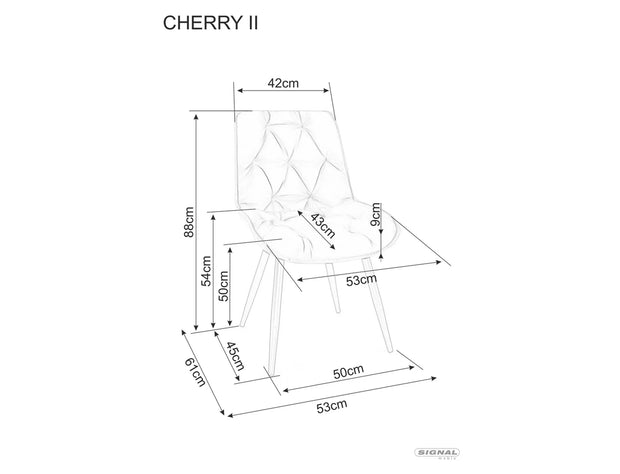 Esszimmerstuhl mit Samtstoff Cherry II Beige (1)