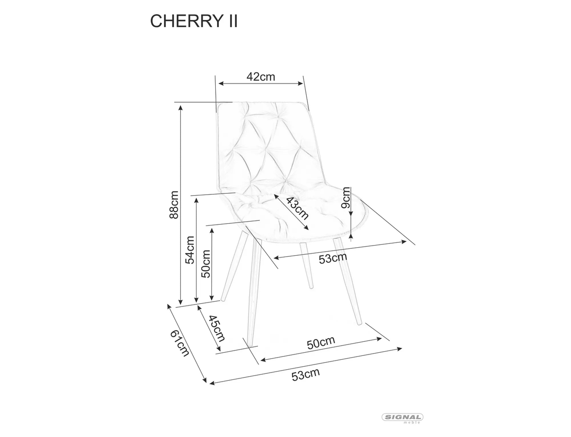 Esszimmerstuhl mit Samtstoff Cherry II Schwarz (1)