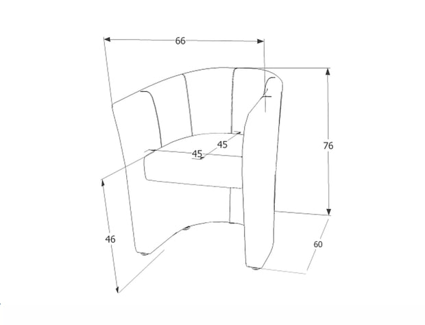 Sessel mit Ökoleder TM-1 Weiß (1)