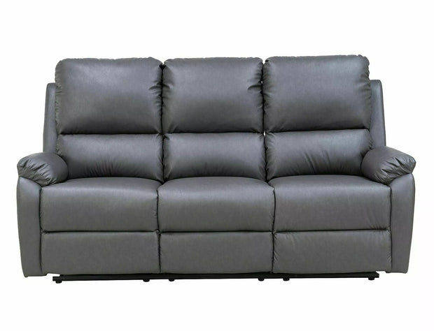 Sofa mit Relaxfunktion 3-Sitzer in ecopelle Spencer 3 Buffalo Grau (2)