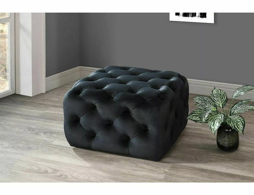 Pouf mit Samtstoff Sophia Schwarz (1)