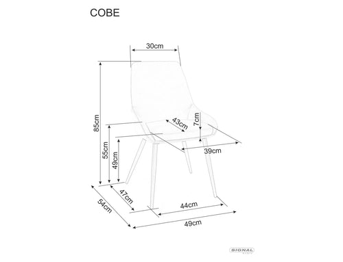 Esszimmerstuhl mit Samtstoff Cobe Beige (1)