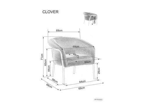 Sessel mit Stoff Clover Brego Grau (1)