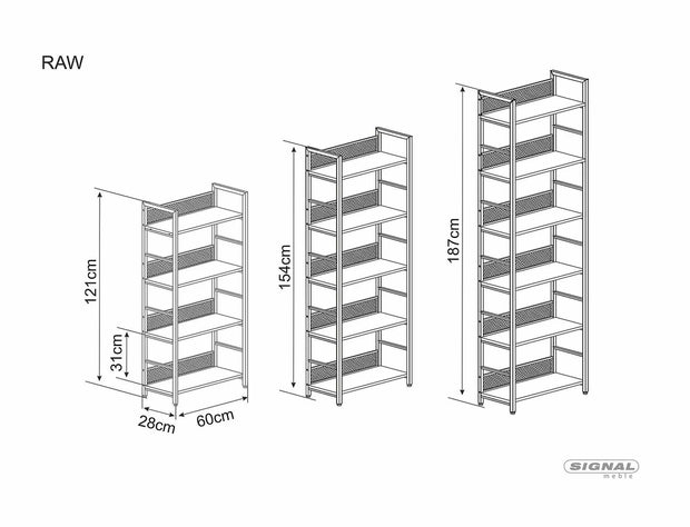 Bücherregal Raw R6 Eiche (2)