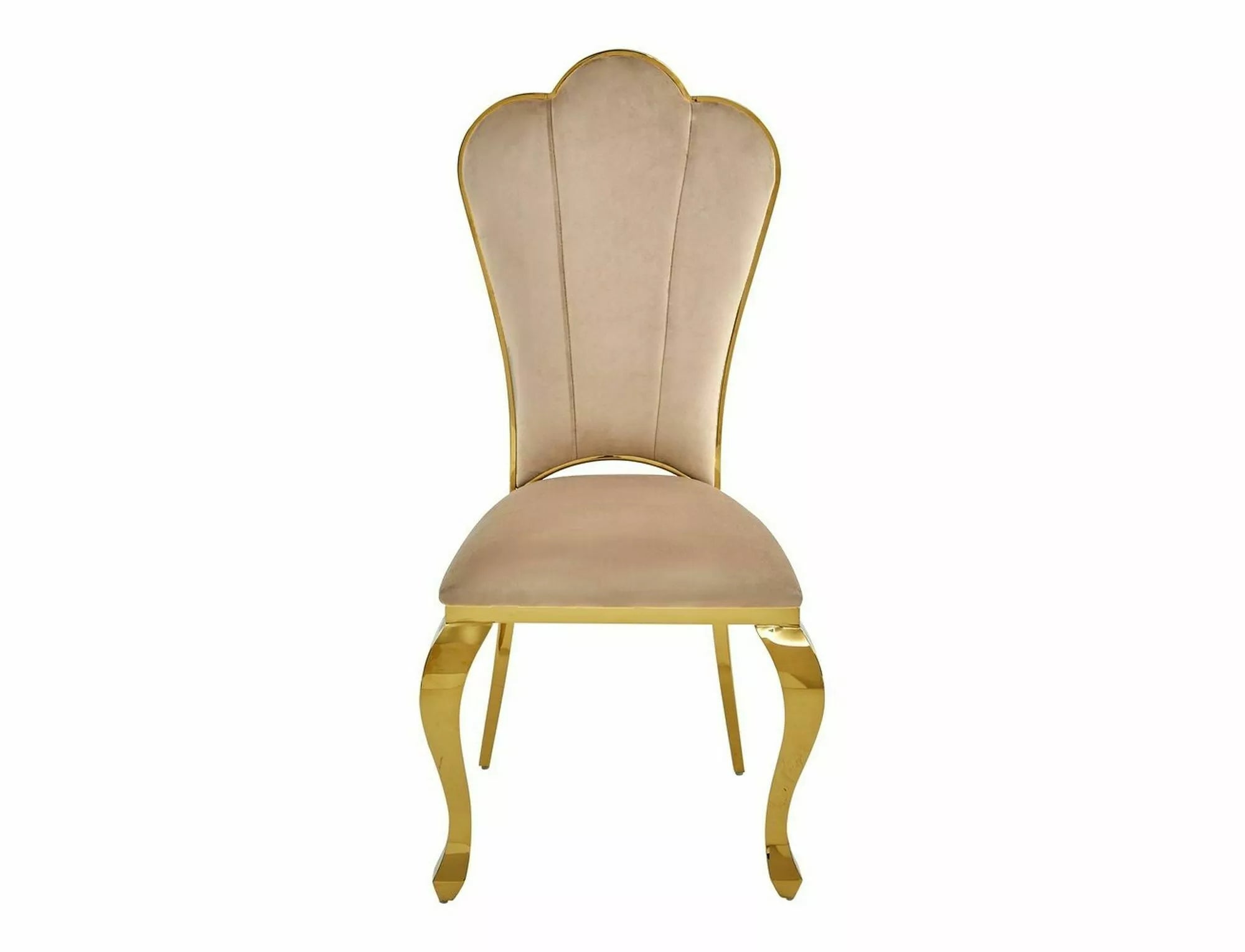 Esszimmerstuhl mit Samtstoff Queen Beige (2)