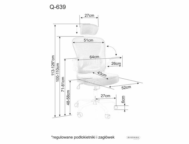 Bürostuhl mit Stoff Q-639 Grau (1)