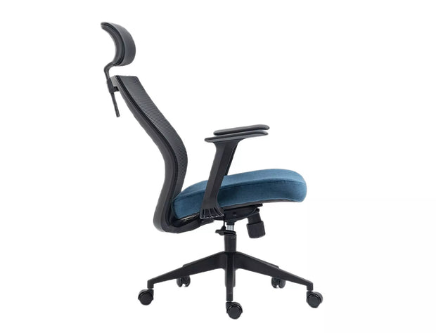 Bürostuhl mit Stoff Q-328H Blau (2)