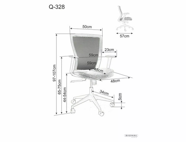 Bürostuhl mit Stoff Q-328 Grau (2)