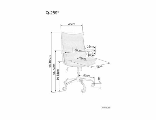 Bürostuhl mit Stoff Q-289 Grau (1)