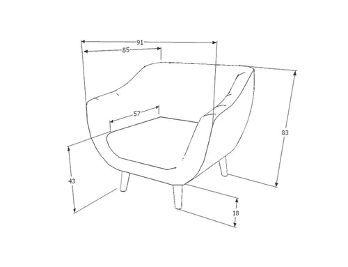 Sessel mit Samtstoff Elite 1 Grau (1)