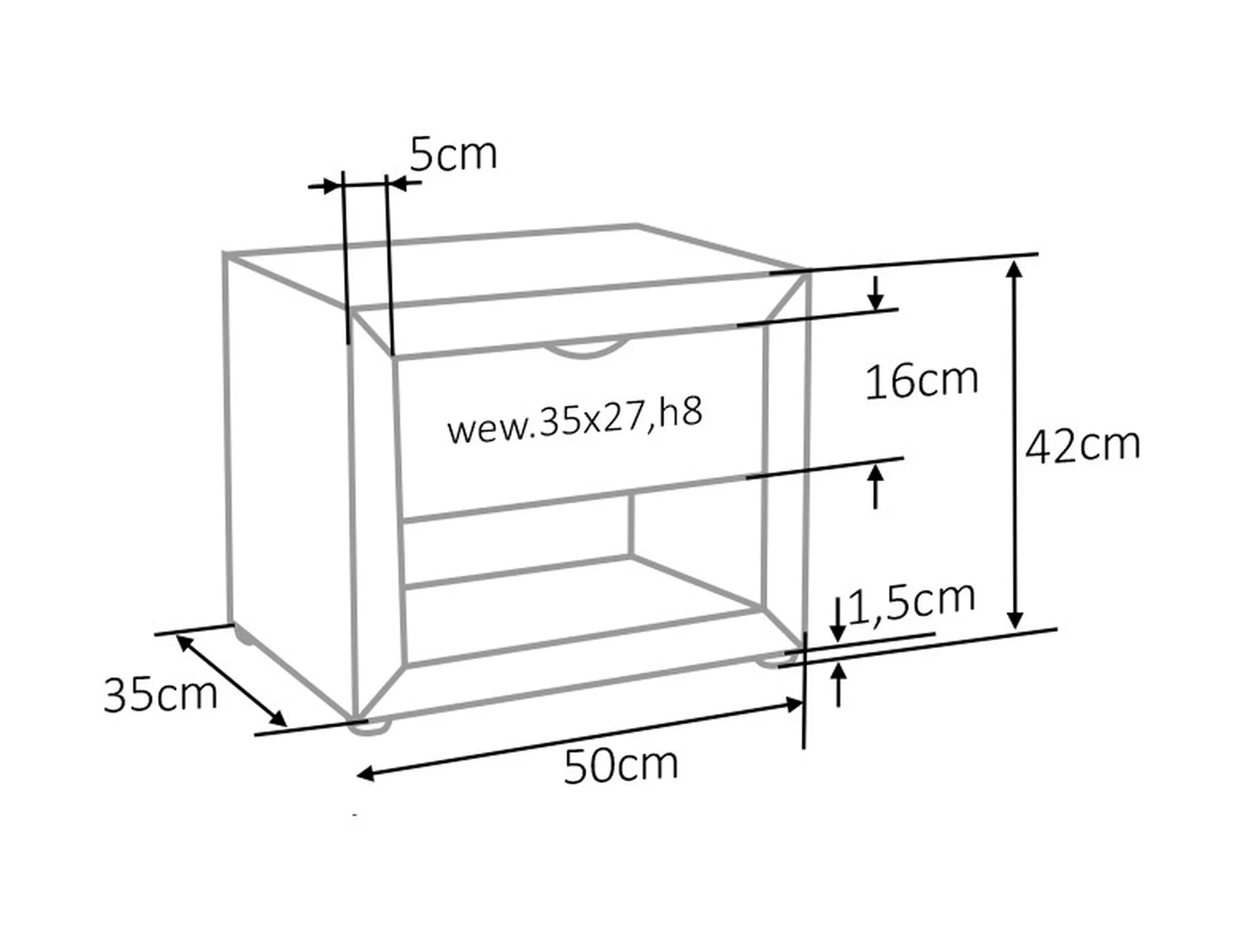 Nachttisch mit 1 schublade, aus Samtstoff, ET-001 Grau (1)