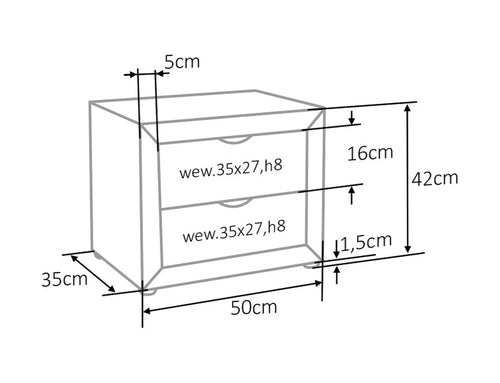 Nachttisch mit 2 schubladen, aus Samtstoff, ET-002 Rosa (1)