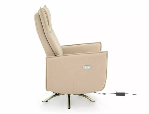 Elektrisch Relaxsessel mit Ökoleder Notos Beige (1)