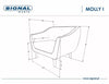 Sessel mit Samtstoff Molly 1 Grau (2)