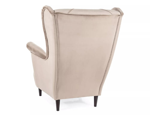 Sessel mit Samtstoff Lady Beige (1)