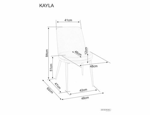 Esszimmerstuhl mit Samtstoff Kayla Schwarz (1)