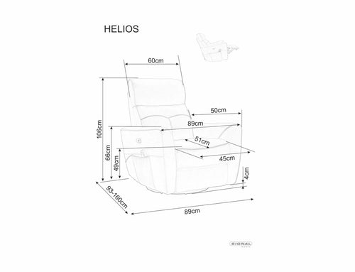 Elektrisch Relaxsessel mit Ökoleder Helios M Orange (1)