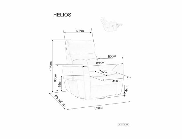 Elektrisch Relaxsessel mit Ökoleder Helios M Orange (1)