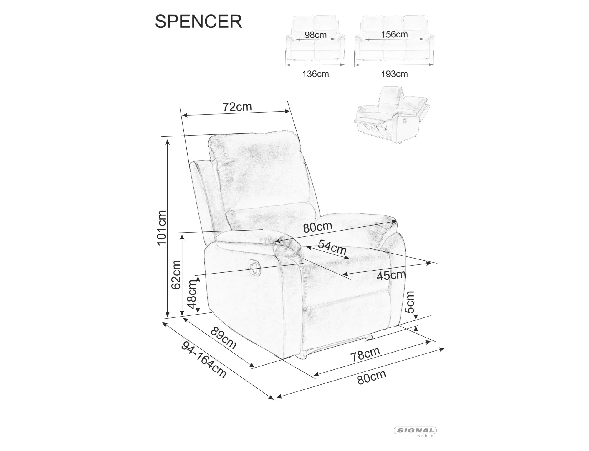 Sofa mit Relaxfunktion 2-Sitzer in tessuto Spencer 2 Bjorn Grau (2)